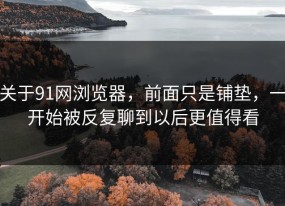 关于91网浏览器，前面只是铺垫，一开始被反复聊到以后更值得看