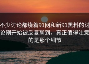 不少讨论都绕着91网和新91黑料的讨论刚开始被反复聊到，真正值得注意的是那个细节