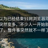本来以为已经结束91网浏览器刚开始讨论突然变多，不少人一开始就看偏了，整件事突然就不一样了