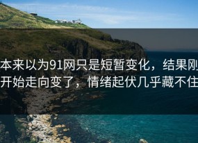 本来以为91网只是短暂变化，结果刚开始走向变了，情绪起伏几乎藏不住