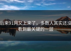 后来91网又上来了，多数人其实还没看到最关键的一层