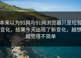 本来以为91网与91网浏览器只是短暂变化，结果今天出现了新变化，越想越觉得不简单