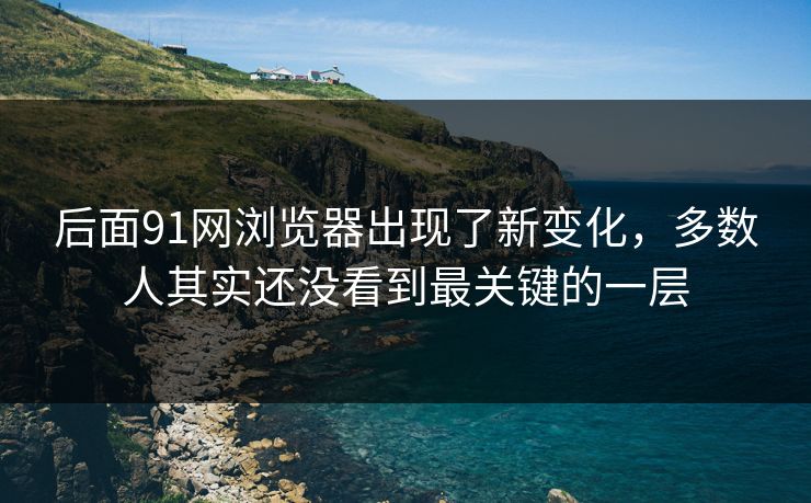 后面91网浏览器出现了新变化，多数人其实还没看到最关键的一层